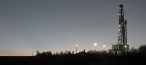 oil rig at sunrise