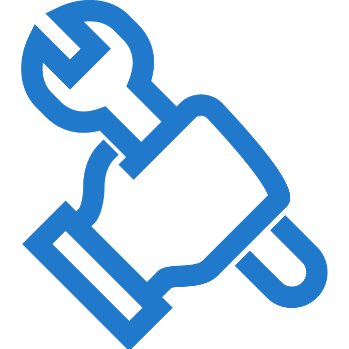 wrench hand with wrench icon